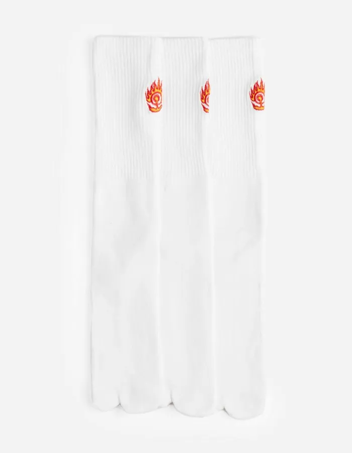 Maharishi Socks 1263 Micro Dragon Tabi Sock 3 Pack WhiteWhiteWhite 8211 Men