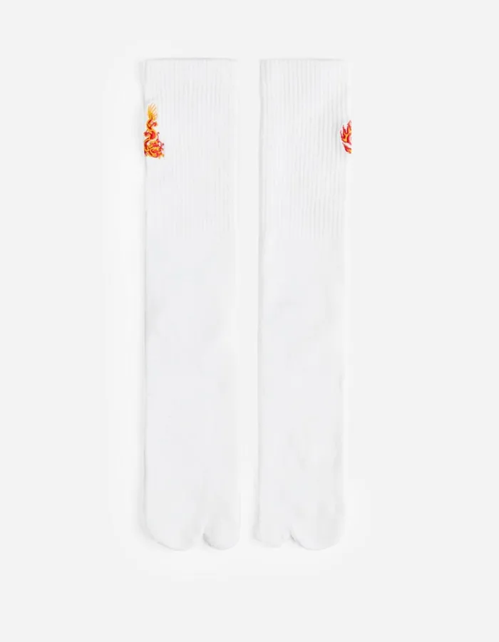 Maharishi Socks 1263 Micro Dragon Tabi Sock 3 Pack WhiteWhiteWhite 8211 Men