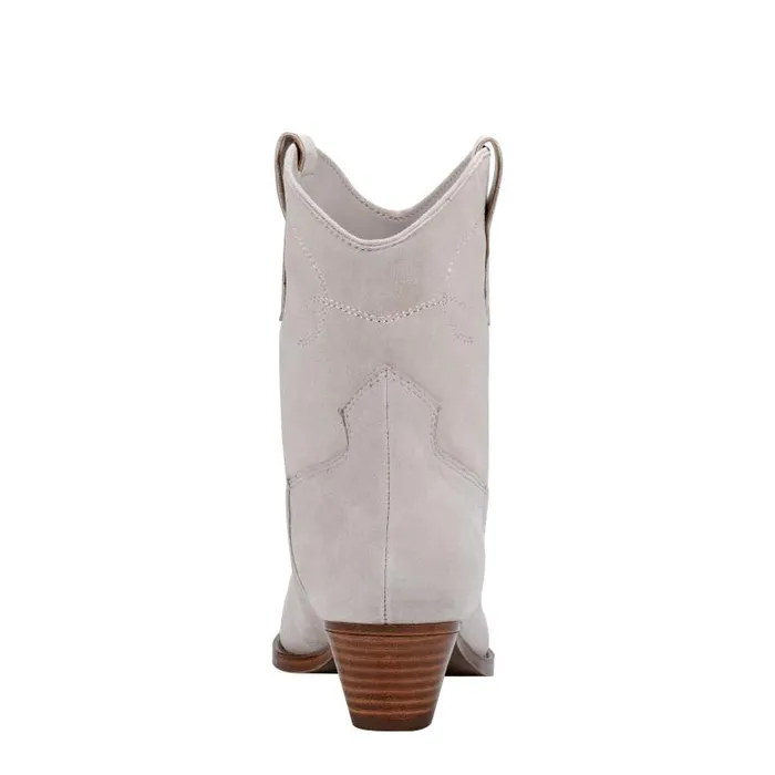 Marc Fisher Booties Women Nonie Western Ankle Bootie Taupe Leather