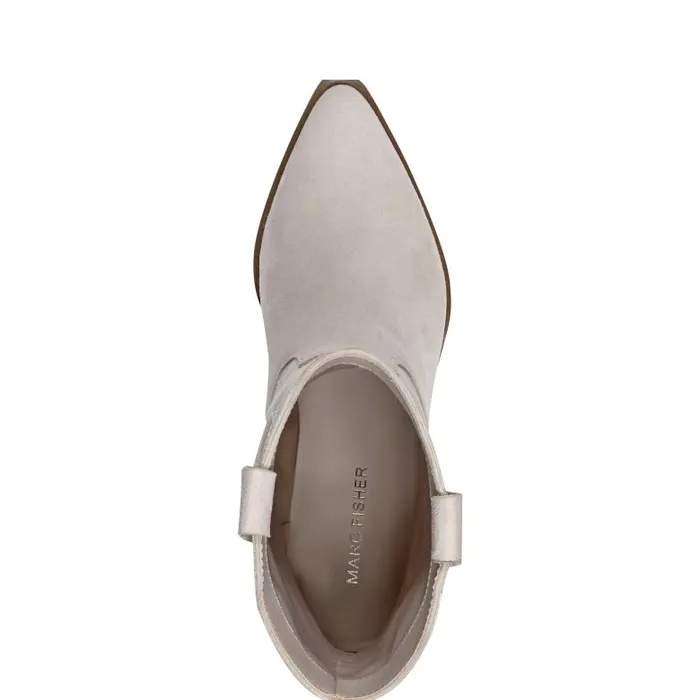 Marc Fisher Booties Women Nonie Western Ankle Bootie Taupe Leather