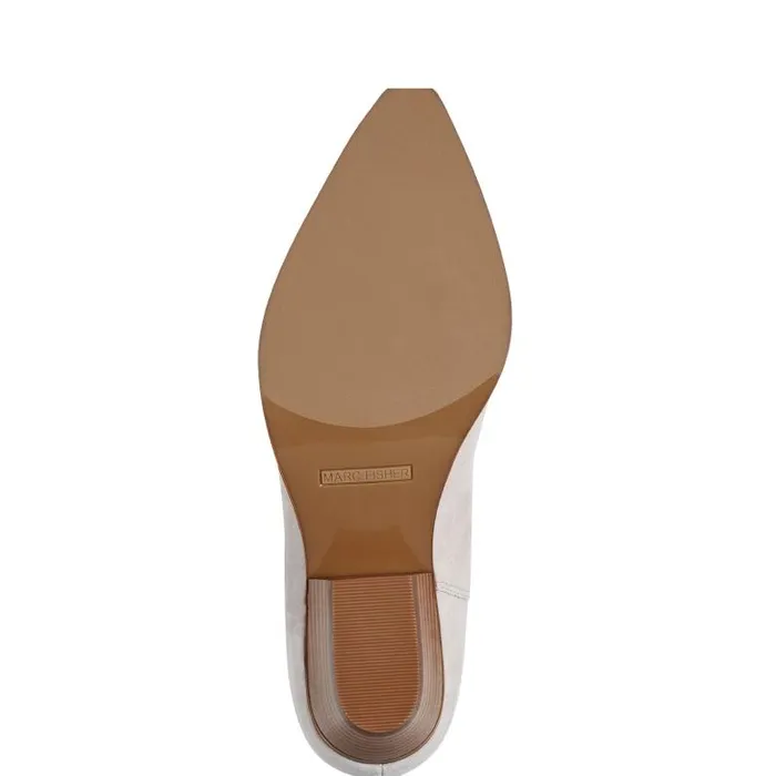 Marc Fisher Booties Women Nonie Western Ankle Bootie Taupe Leather