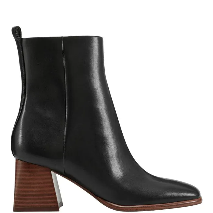 Marc Fisher Boots and Booties Women Floria Square Toe Bootie Black Leather