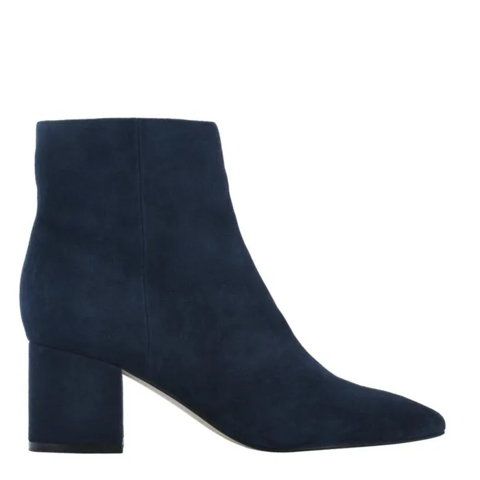 Marc Fisher Boots and Booties Women Jarli Pointy Ankle Bootie Navy Suede