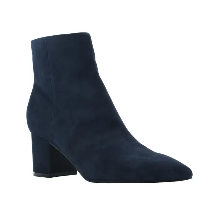 Marc Fisher Boots and Booties Women Jarli Pointy Ankle Bootie Navy Suede
