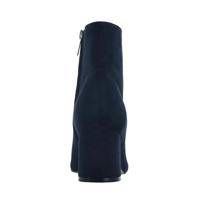 Marc Fisher Boots and Booties Women Jarli Pointy Ankle Bootie Navy Suede