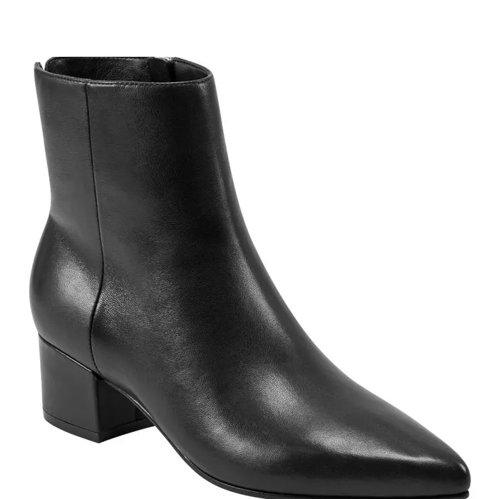 Marc Fisher Boots and Booties Women Leonna Ankle Bootie Black Leather