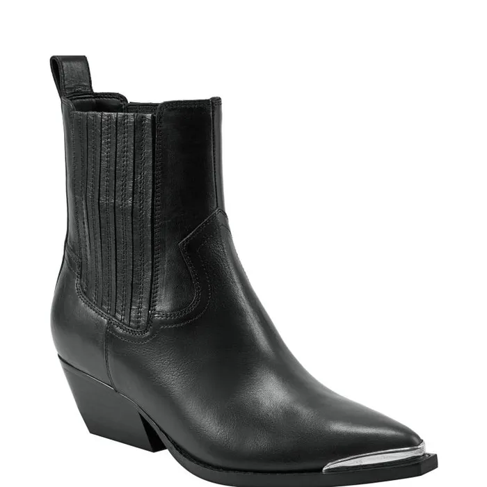 Marc Fisher Boots and Booties Women Pryce Western Bootie Black Leather