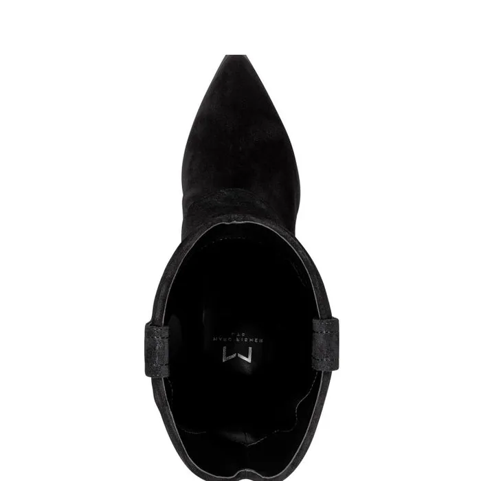 Marc Fisher Boots Women Calysta Block Heel Pointy Toe Boot Black