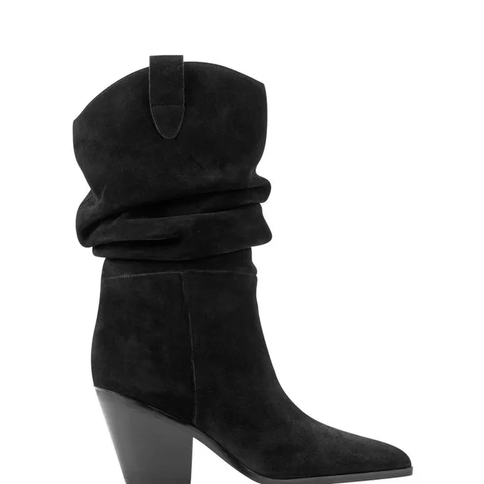Marc Fisher Boots Women Myleea Slouchy Boot Black Suede