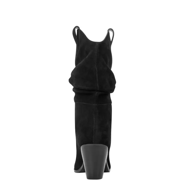 Marc Fisher Boots Women Myleea Slouchy Boot Black Suede