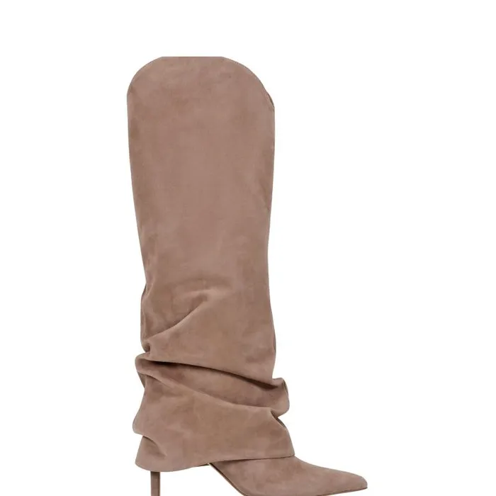 Marc Fisher Boots Women Nairine Foldover Dress Boot Natural Suede