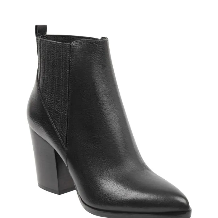 Marc Fisher Casual Boots Women Alva Pointy Toe Bootie Black Leather