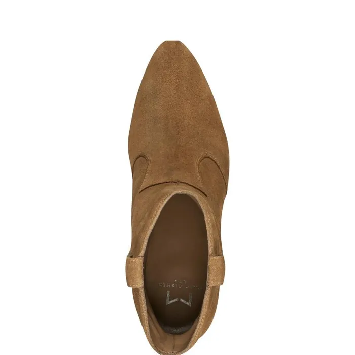Marc Fisher Casual Boots Women Carissa Heeled Western Bootie Cognac Suede