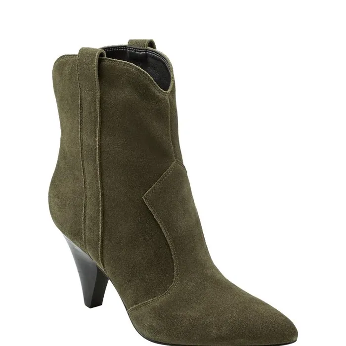 Marc Fisher Casual Boots Women Carissa Heeled Western Bootie Olive Suede