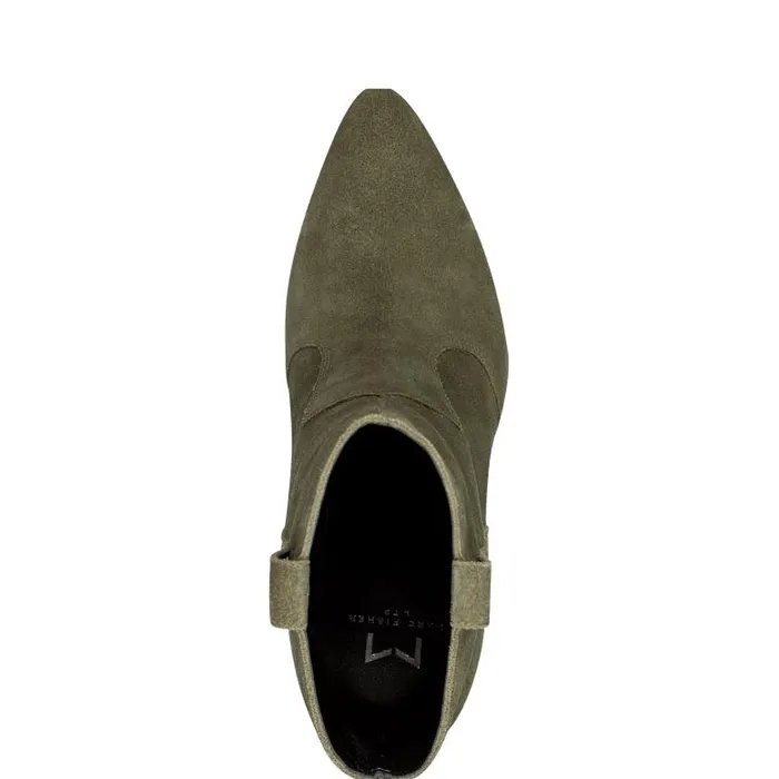 Marc Fisher Casual Boots Women Carissa Heeled Western Bootie Olive Suede