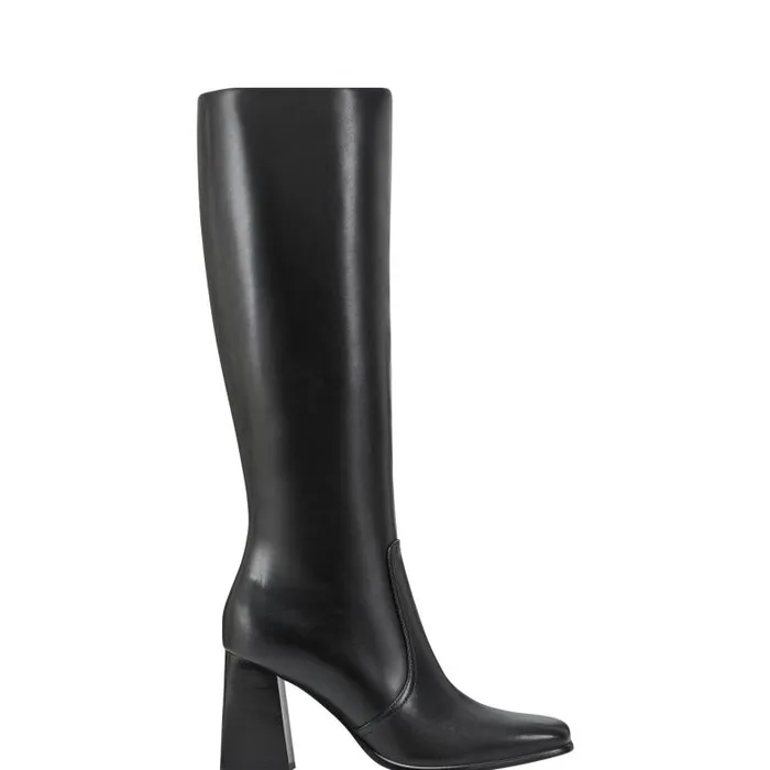 Marc Fisher Dress Boots Women Dreeam Block Heeled Boot Black Leather