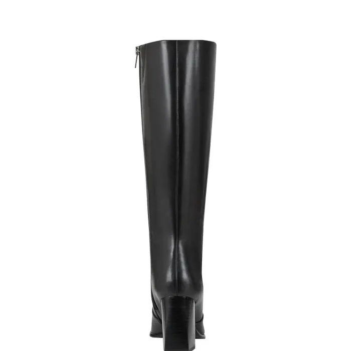 Marc Fisher Dress Boots Women Dreeam Block Heeled Boot Black Leather