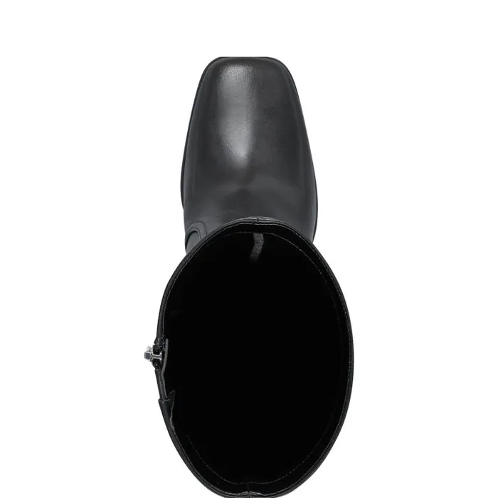 Marc Fisher Dress Boots Women Dreeam Block Heeled Boot Black Leather