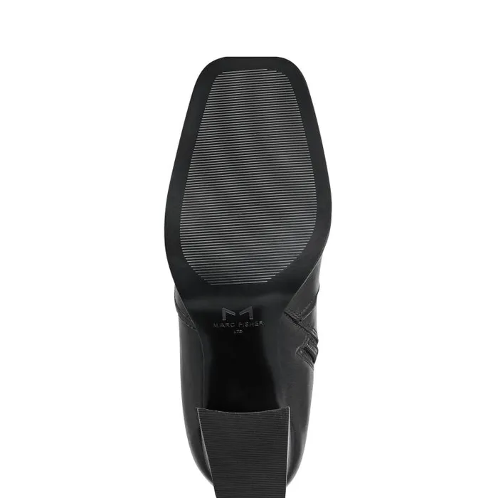 Marc Fisher Dress Boots Women Dreeam Block Heeled Boot Black Leather
