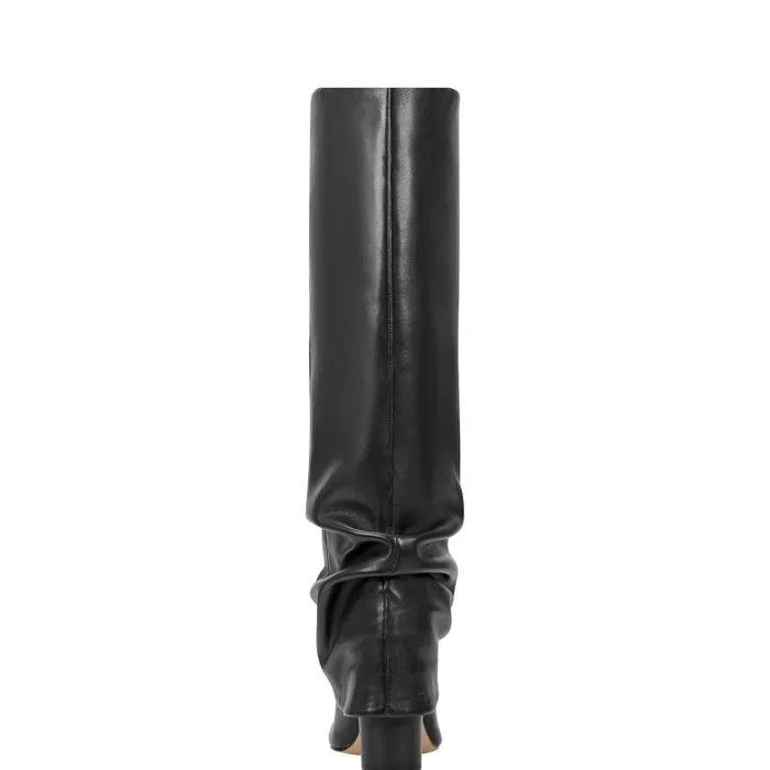 Marc Fisher Dress Boots Women Lalita Foldover Dress Boot Black Leather