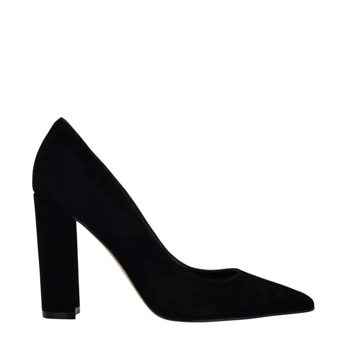 Marc Fisher Heels and Pumps Women Abilene Block Heel Pointy Toe Pump Black Suede Marc Fisher Heels and Pumps Women Abilene Block Heel Pointy Toe Pump Black Suede