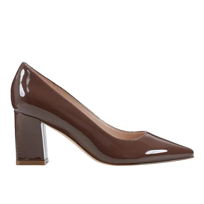 Marc Fisher Heels and Pumps Women Zala Block Heel Pointy Toe Pump Dark Brown Patent Leather Marc Fisher Heels and Pumps Women Zala Block Heel Pointy Toe Pump Dark Brown Patent Leather