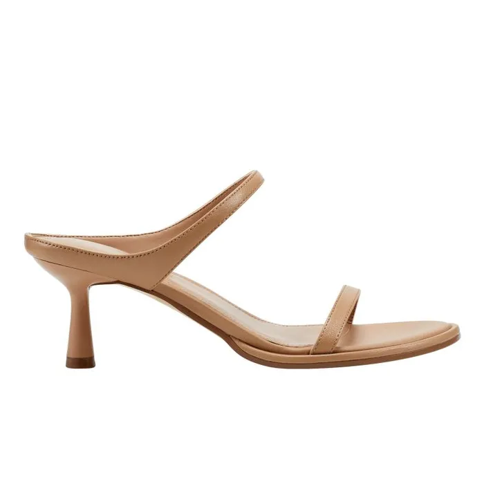 Marc Fisher Mules and Slides Women Alonde Heeled Slide Sandal Medium Natural Leather Marc Fisher Mules and Slides Women Alonde Heeled Slide Sandal Medium Natural Leather