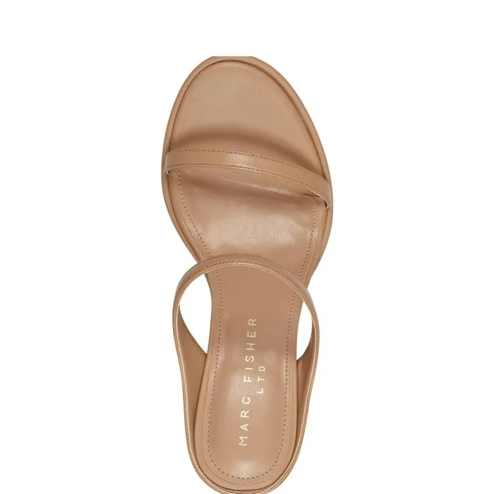 Marc Fisher Mules and Slides Women Alonde Heeled Slide Sandal Medium Natural Leather