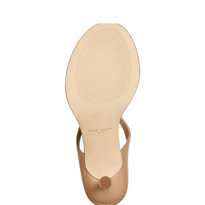 Marc Fisher Mules and Slides Women Alonde Heeled Slide Sandal Medium Natural Leather