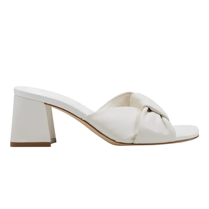 Marc Fisher Mules and Slides Women Calia Block Heel Sandal Ivory
