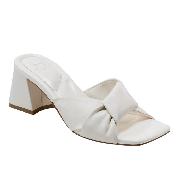 Marc Fisher Mules and Slides Women Calia Block Heel Sandal Ivory