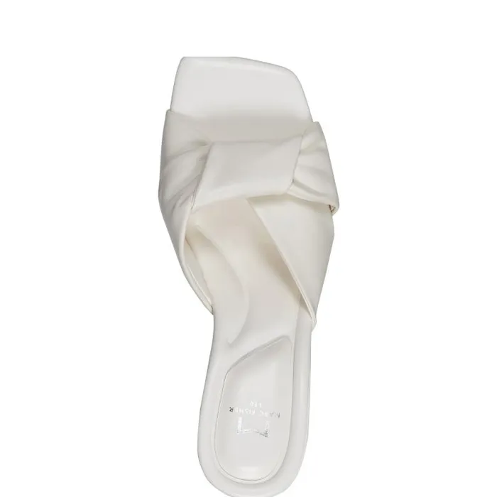 Marc Fisher Mules and Slides Women Calia Block Heel Sandal Ivory