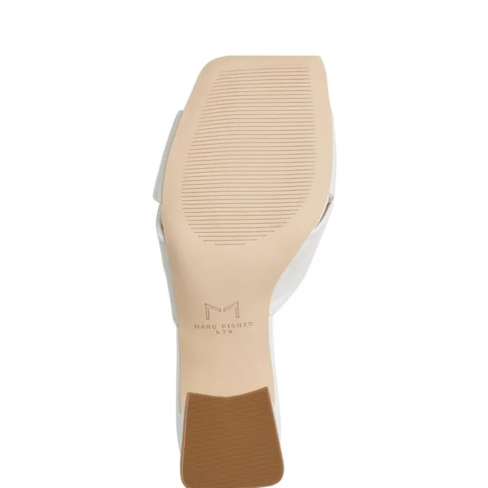 Marc Fisher Mules and Slides Women Calia Block Heel Sandal Ivory