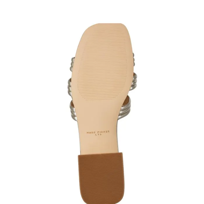 Marc Fisher Mules and Slides Women Casara Slide Sandal Platino
