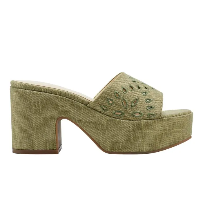 Marc Fisher Mules and Slides Women Foreva Platform Slide Sandal Green