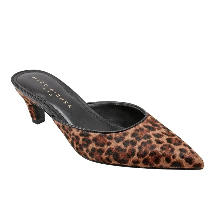 Marc Fisher Mules and Slides Women Rosaly Heeled Mule Leopard