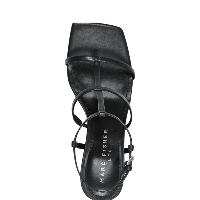Marc Fisher Sandals Women Dennie Strappy Dress Sandal Black Leather