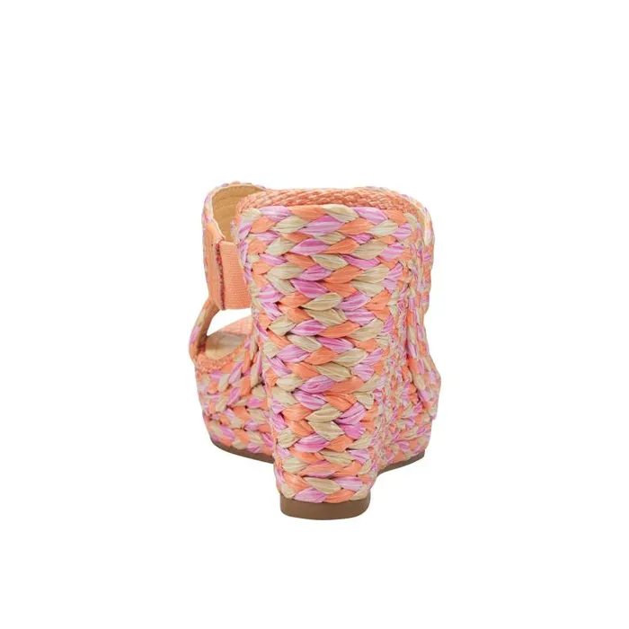 Marc Fisher Sandals Women Kalisha Espadrille Wedge Sandal Orange Multi
