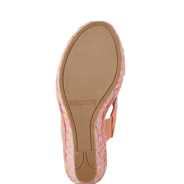 Marc Fisher Sandals Women Kalisha Espadrille Wedge Sandal Orange Multi