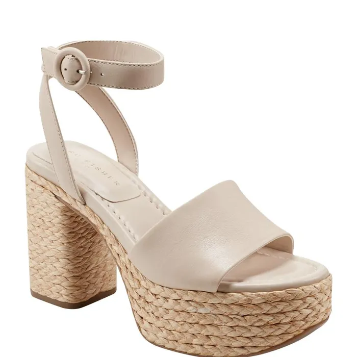 Marc Fisher Sandals Women Palyca Platform Espadrille Sandal Natural Leather