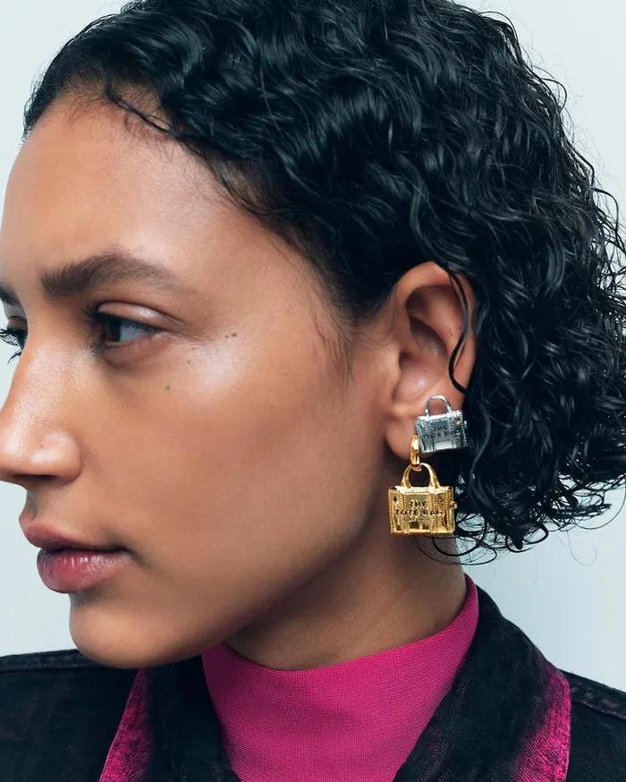 Marc Jacobs Earrings The Tote Bag Stud Earrings Light Antique Gold 8211 Women