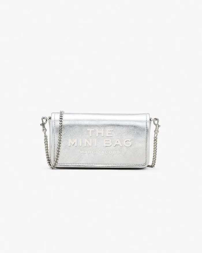 Marc Jacobs Large Wallets The Metallic Leather Chain Mini Bag Silver 8211 Women Marc Jacobs Large Wallets The Metallic Leather Chain Mini Bag Silver 8211 Women