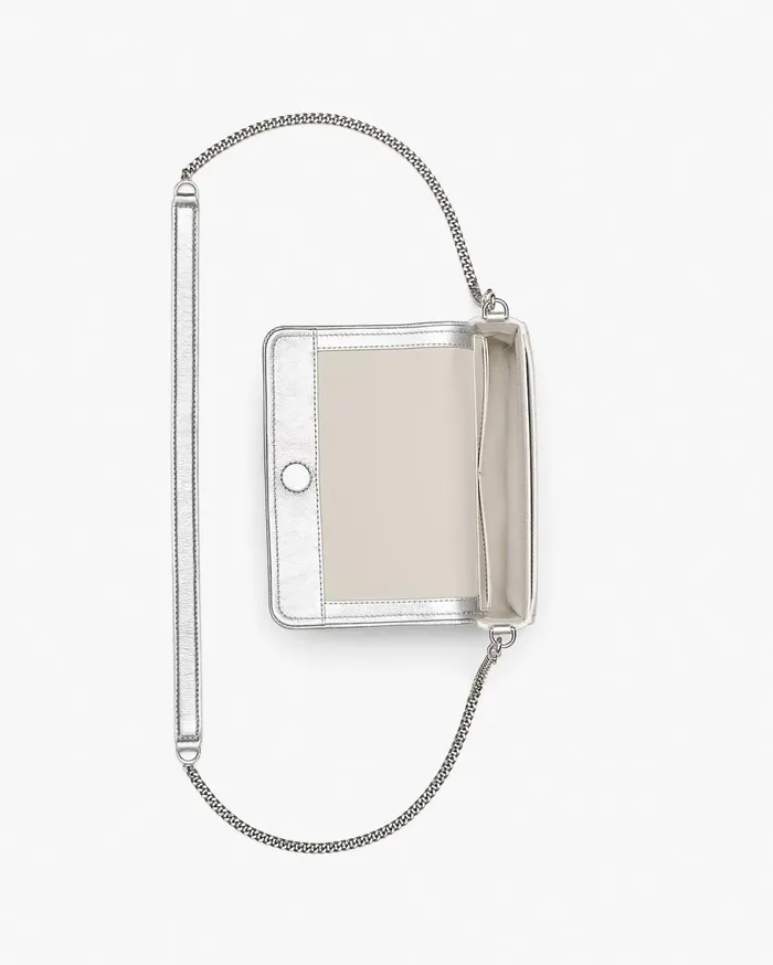 Marc Jacobs Large Wallets The Metallic Leather Chain Mini Bag Silver 8211 Women