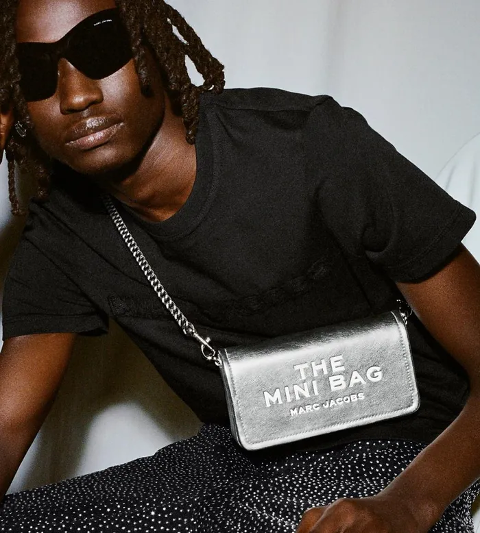 Marc Jacobs Large Wallets The Metallic Leather Chain Mini Bag Silver 8211 Women