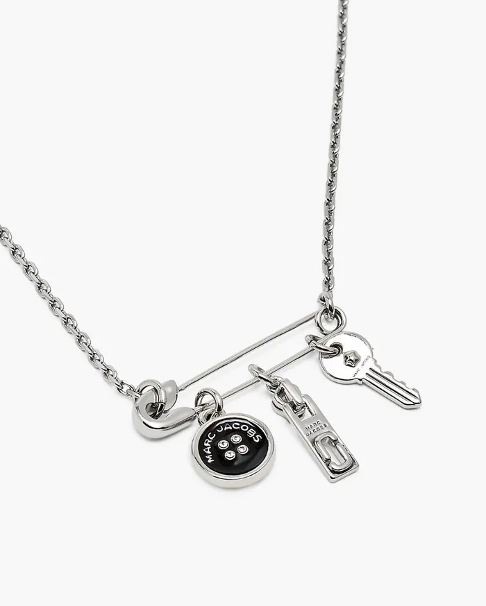 Marc Jacobs Necklaces Button Charm Necklace Silverblack 8211 Women