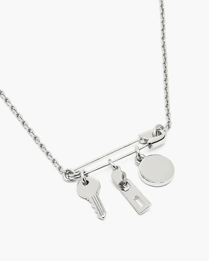 Marc Jacobs Necklaces Button Charm Necklace Silverblack 8211 Women