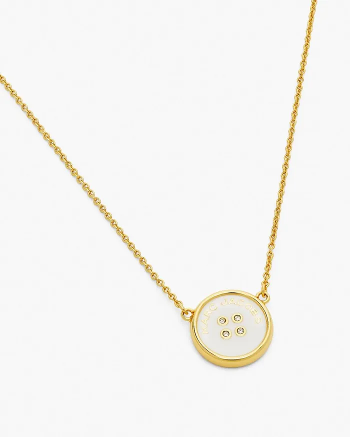 Marc Jacobs Necklaces The Button Pendant Necklace Goldcream 8211 Women