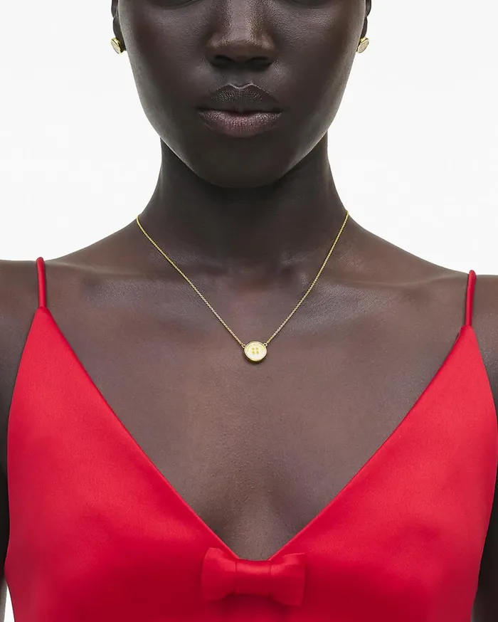 Marc Jacobs Necklaces The Button Pendant Necklace Goldcream 8211 Women