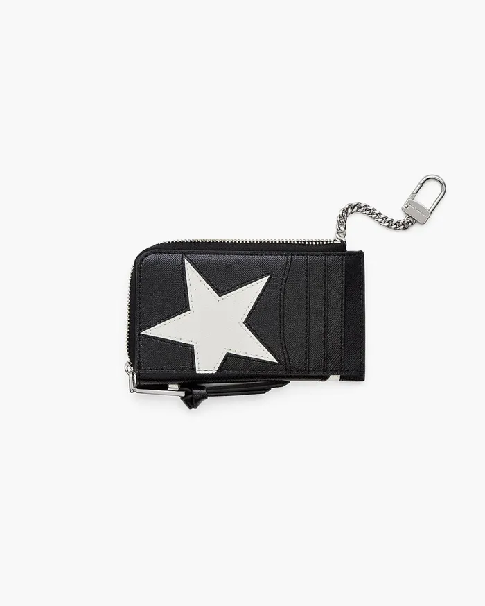 Marc Jacobs Small Wallets The Star Patchwork Top Zip Multi Wallet Blackwhite 8211 Women