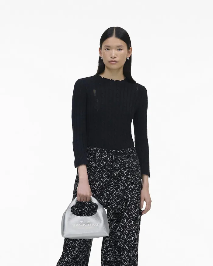 Marc Jacobs The Sack Bag The Metallic Leather Mini Sack Bag Silver 8211 Women